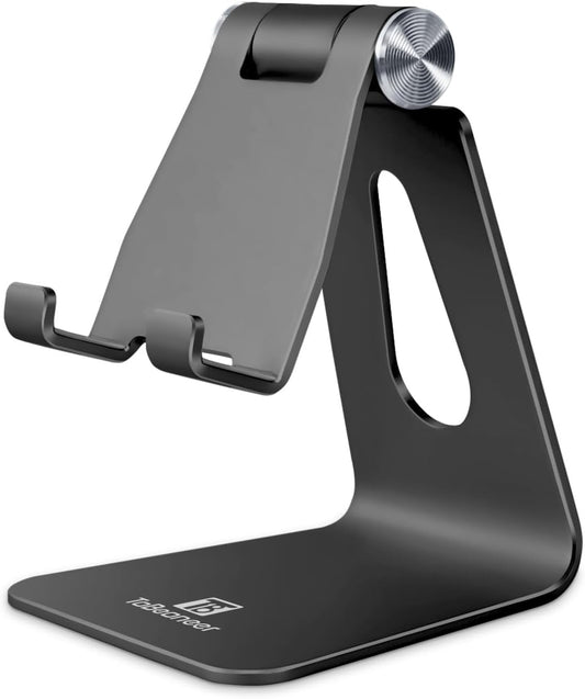 Adjustable Phone Stand for Desk - Portable Cradle Dock for iPhone 15, 14, 13, 12 Pro Max, Samsung, Huawei, and All Smartphones (Black)